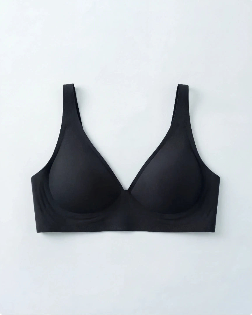 Soutien-gorge Duvelle™ noir à plat, bretelles larges et bande sous-poitrine sans couture
